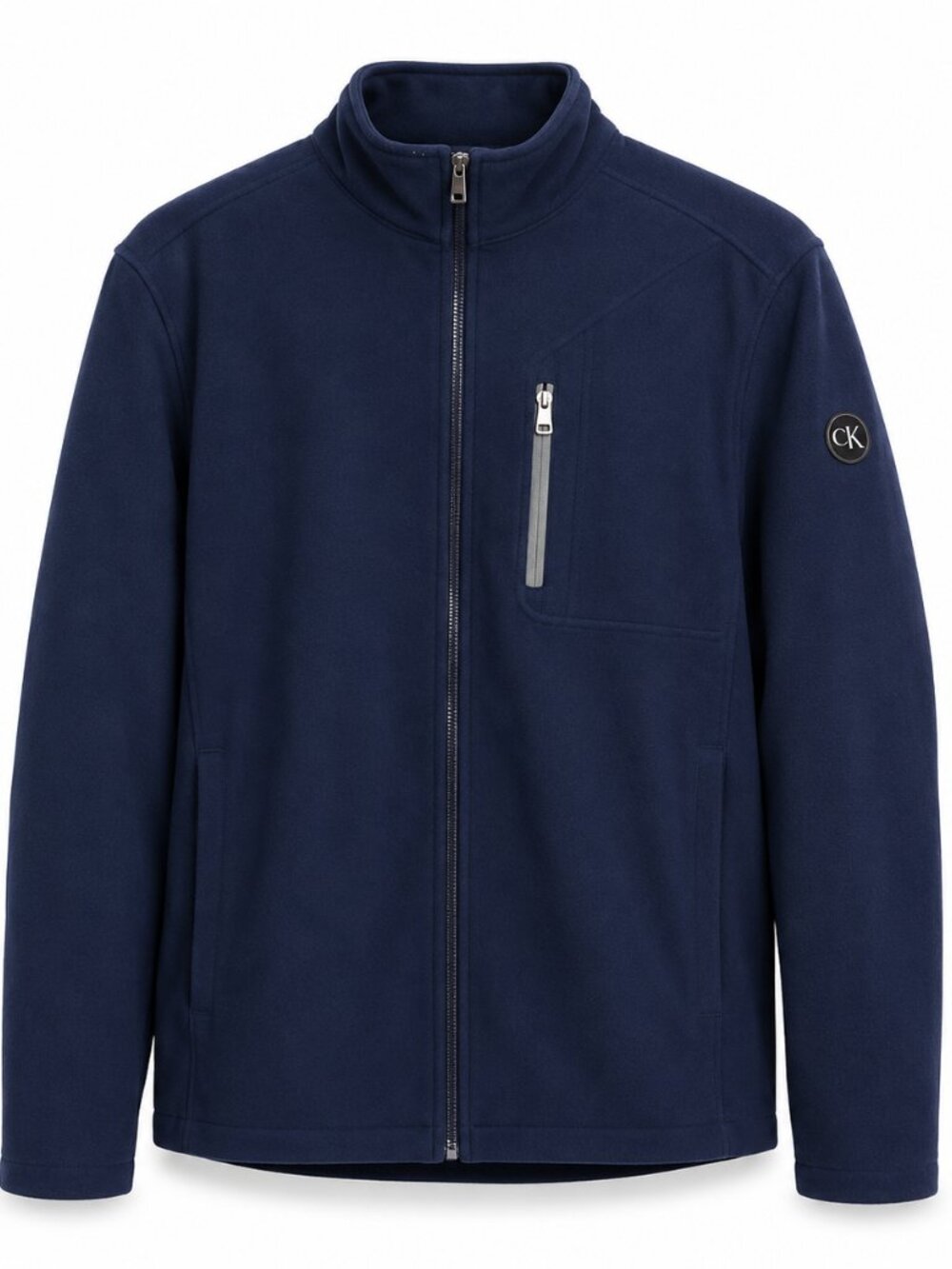 Calvin Klein Men's Waterproof Breathable Navy Blue Full-Zip Jacket With Pockets